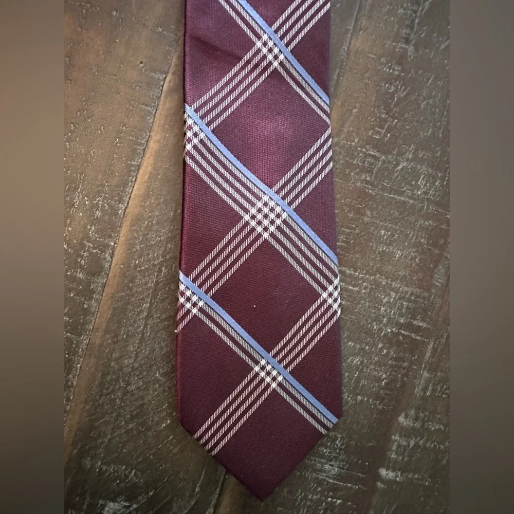 Michael Kors Burgundy Plaid Tie